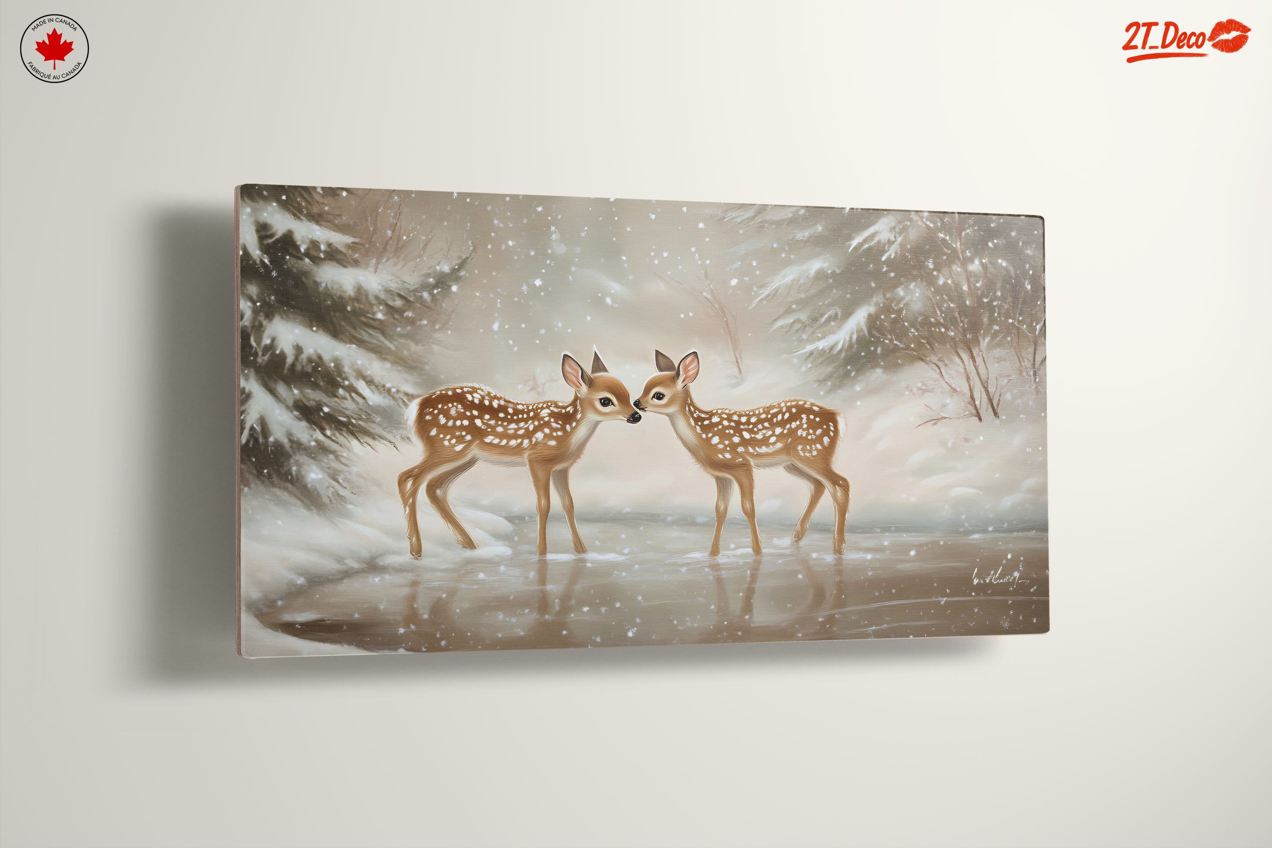 Two Fawns in a Snowy Landscape - Image 13