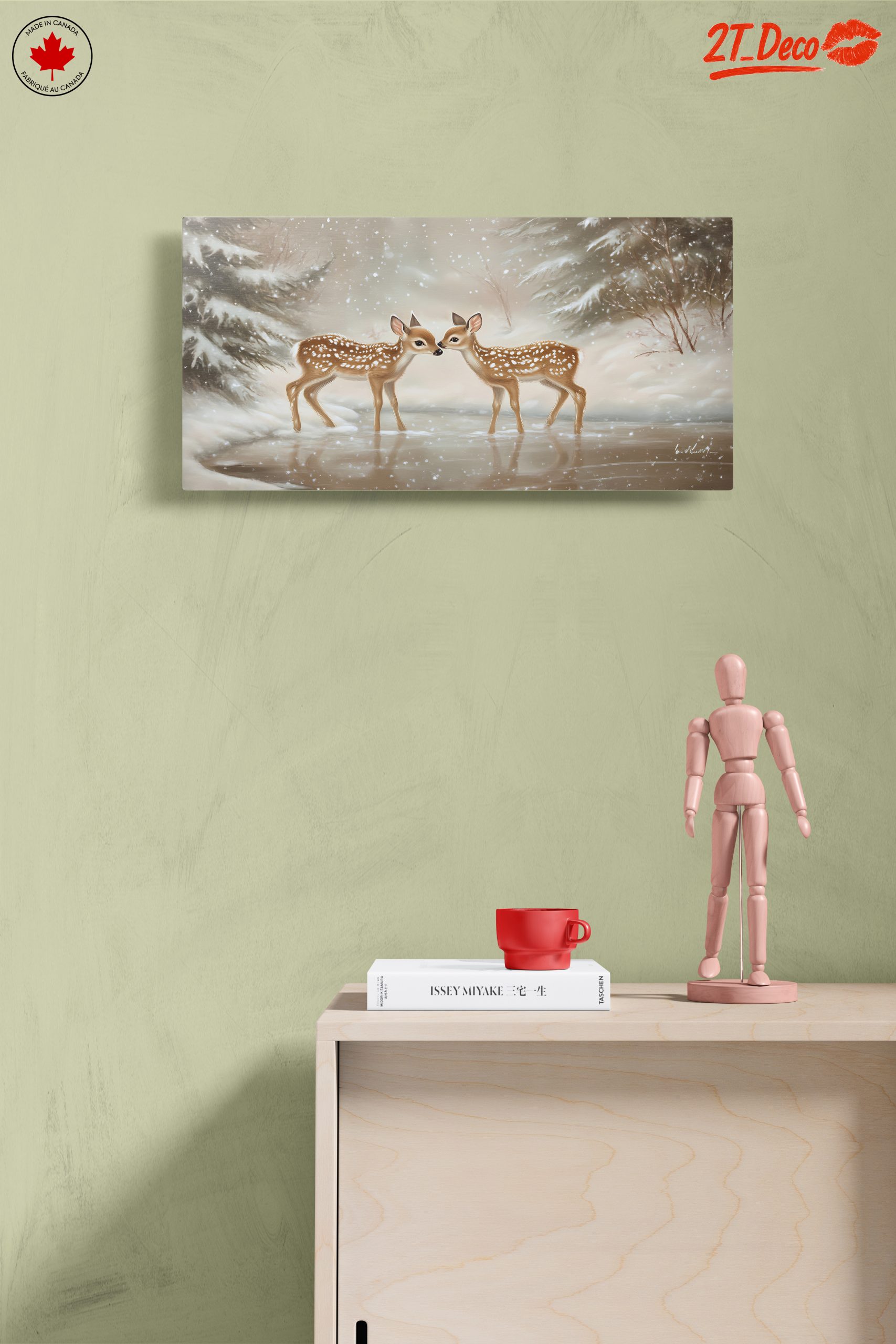 Two Fawns in a Snowy Landscape - Image 14