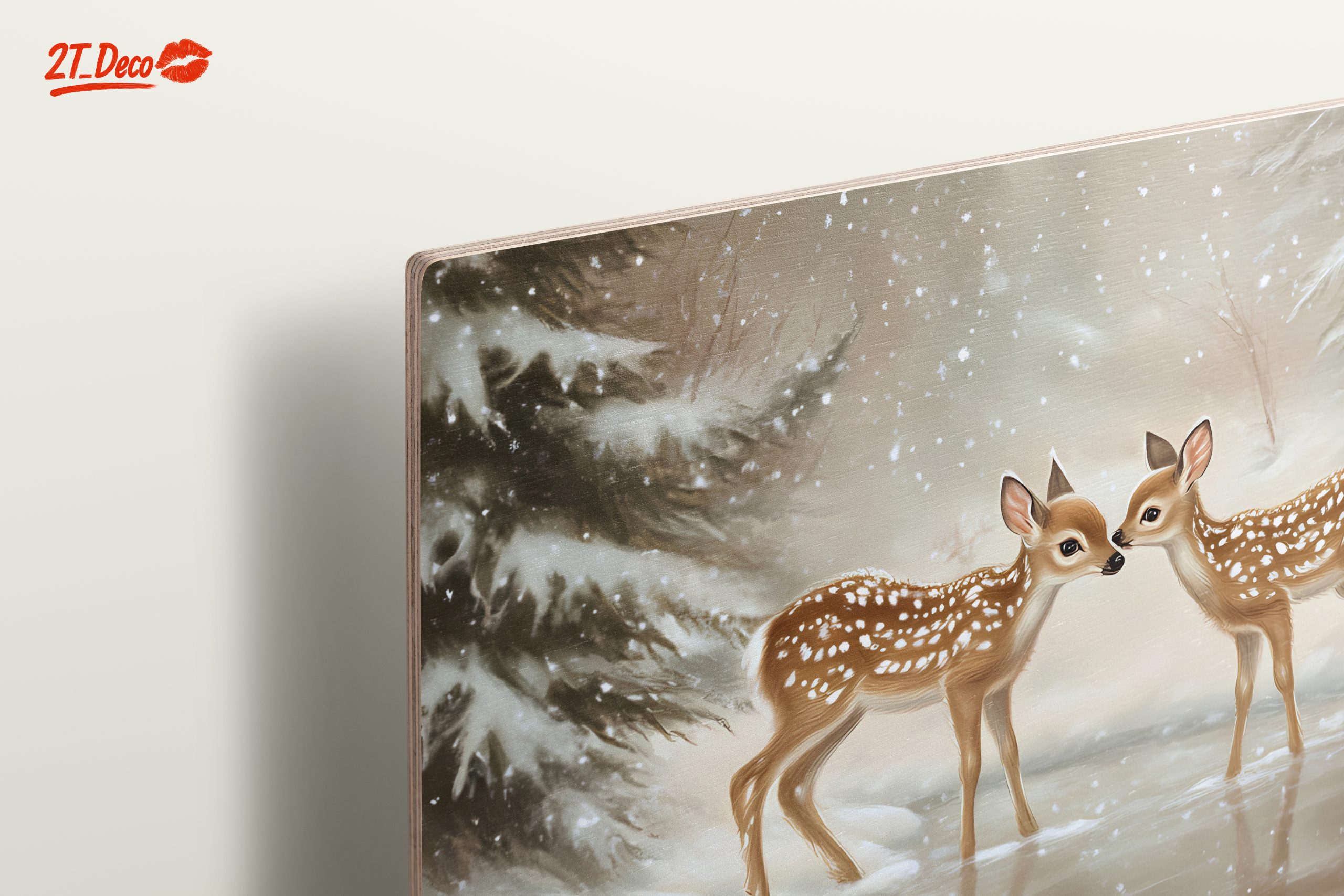 Two Fawns in a Snowy Landscape - Image 15