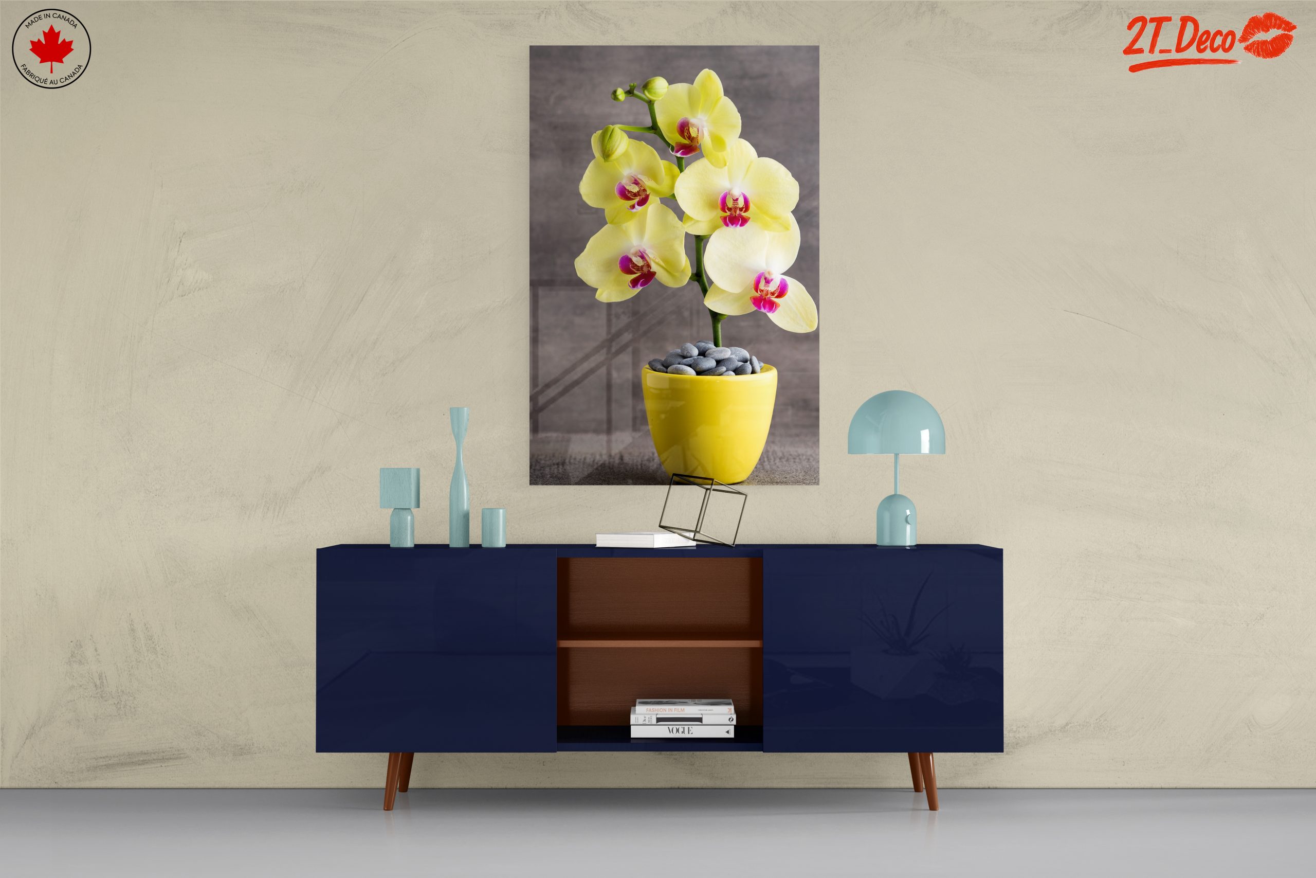 Elegant Orchids in Bright Yellow Pot - Image 8