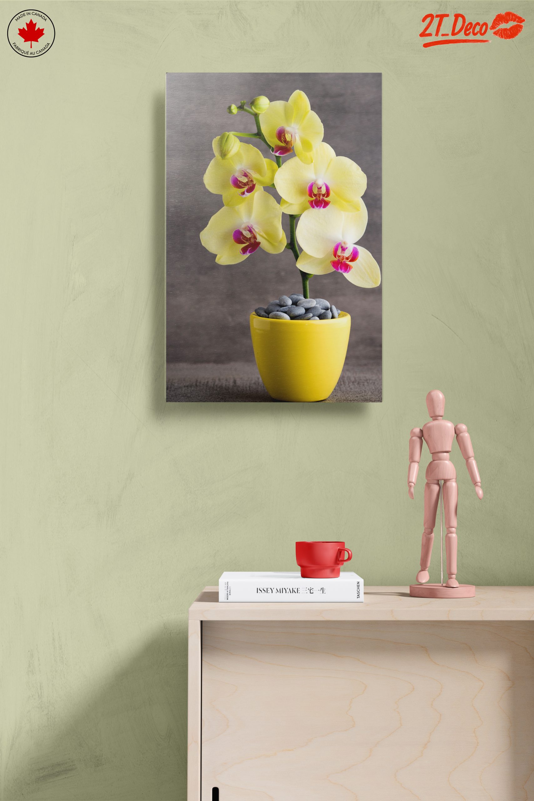 Elegant Orchids in Bright Yellow Pot - Image 14