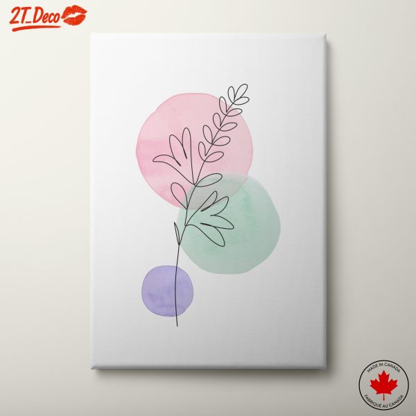 Abstract Botanical Wall Art with Soft Colors