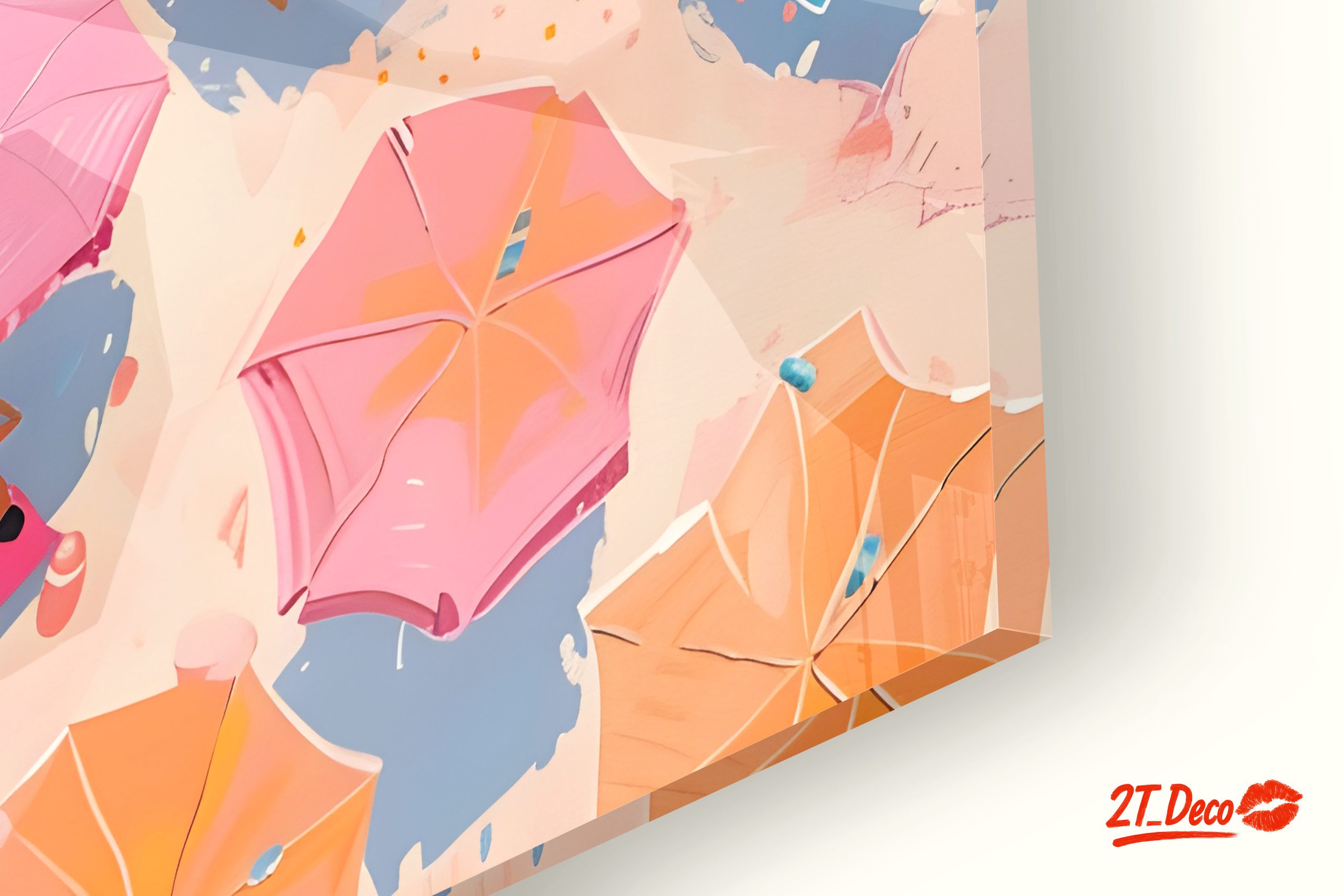 Vibrant Beach Scene with Colorful Umbrellas - Image 9