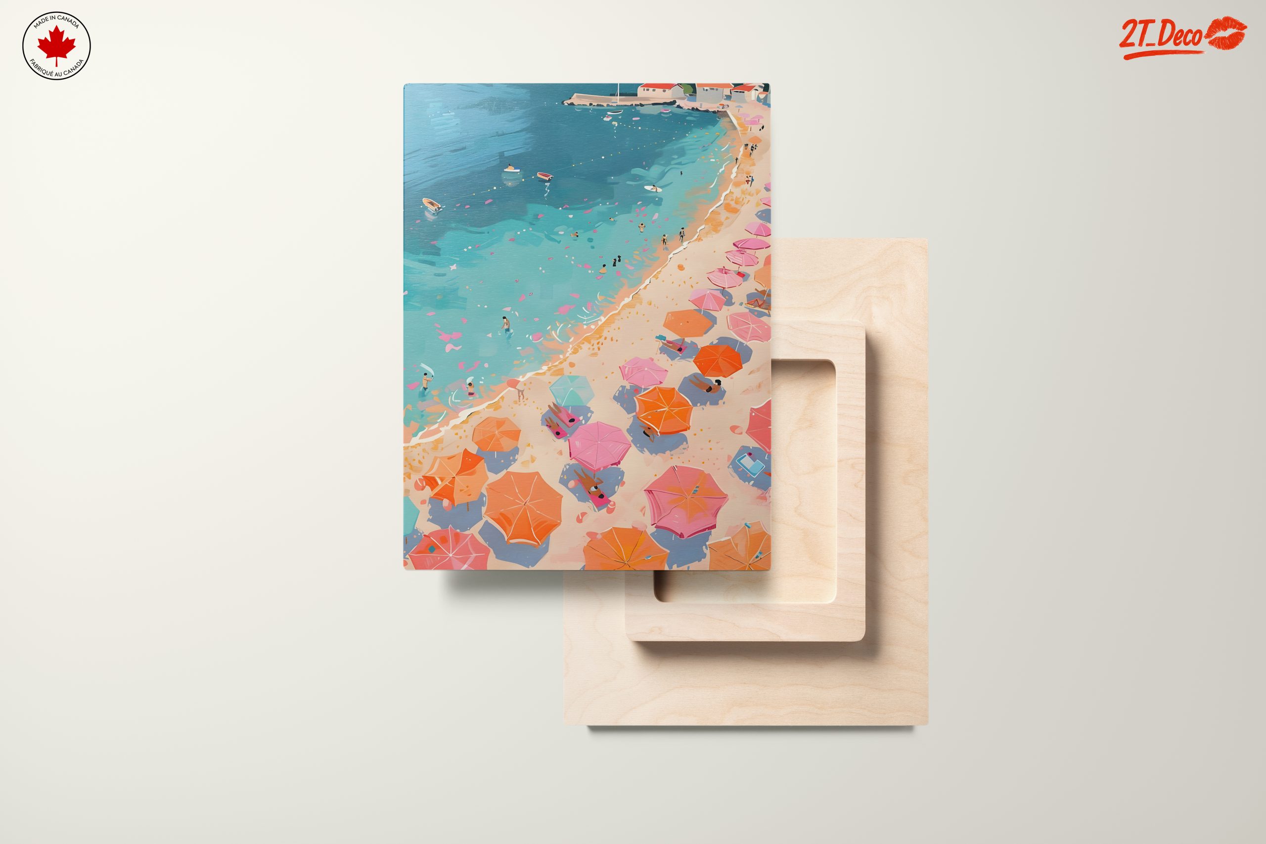Vibrant Beach Scene with Colorful Umbrellas - Image 11