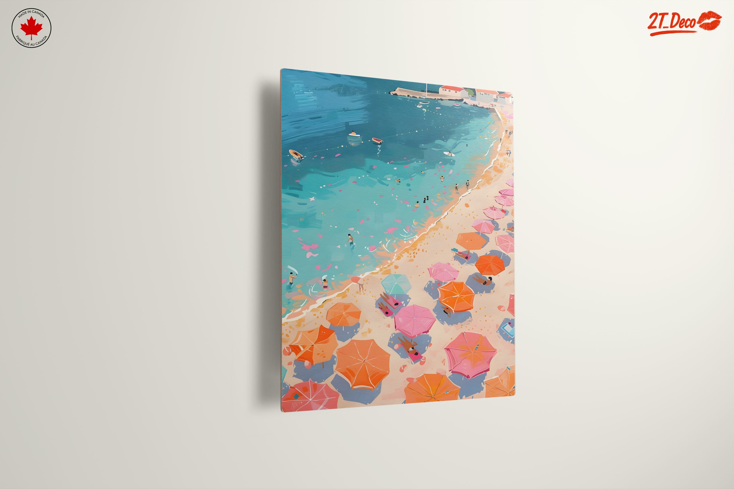 Vibrant Beach Scene with Colorful Umbrellas - Image 13