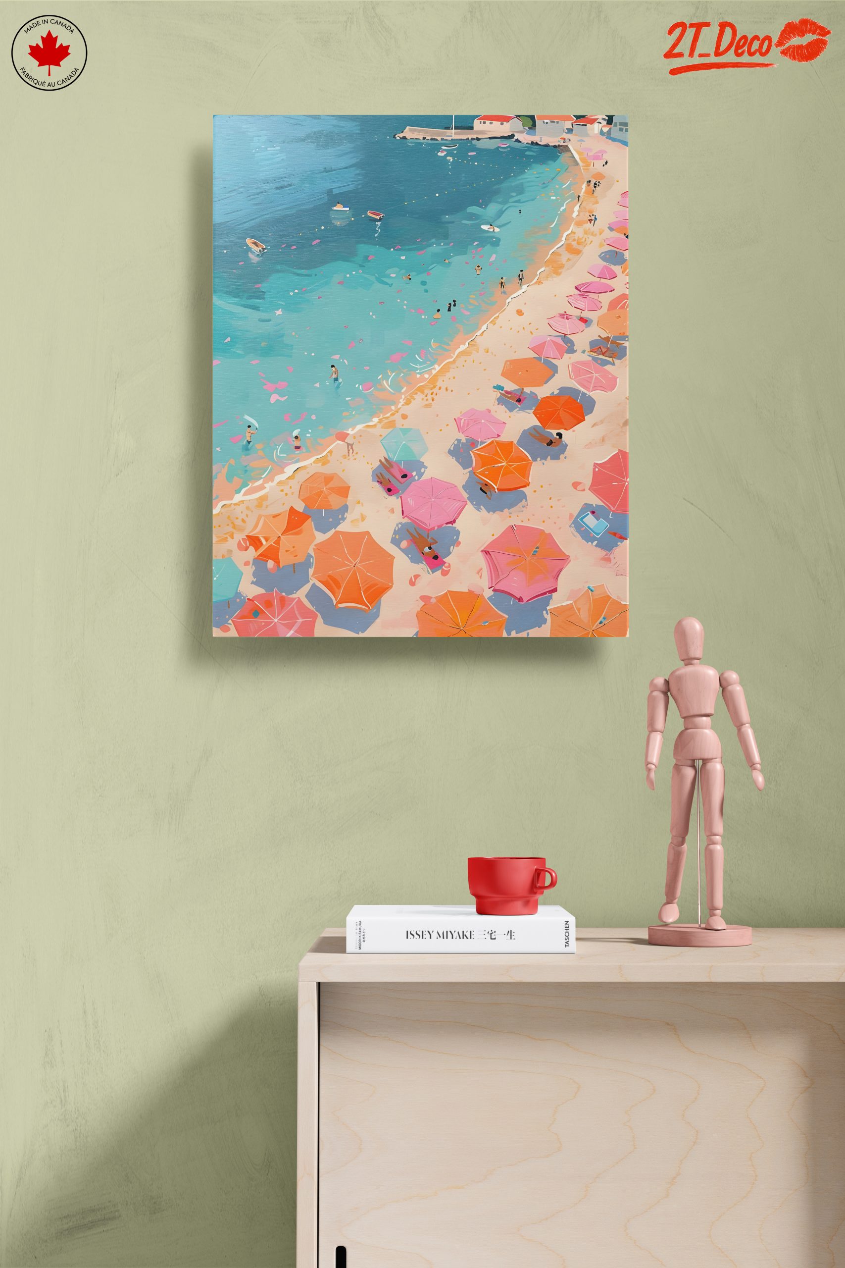 Vibrant Beach Scene with Colorful Umbrellas - Image 14