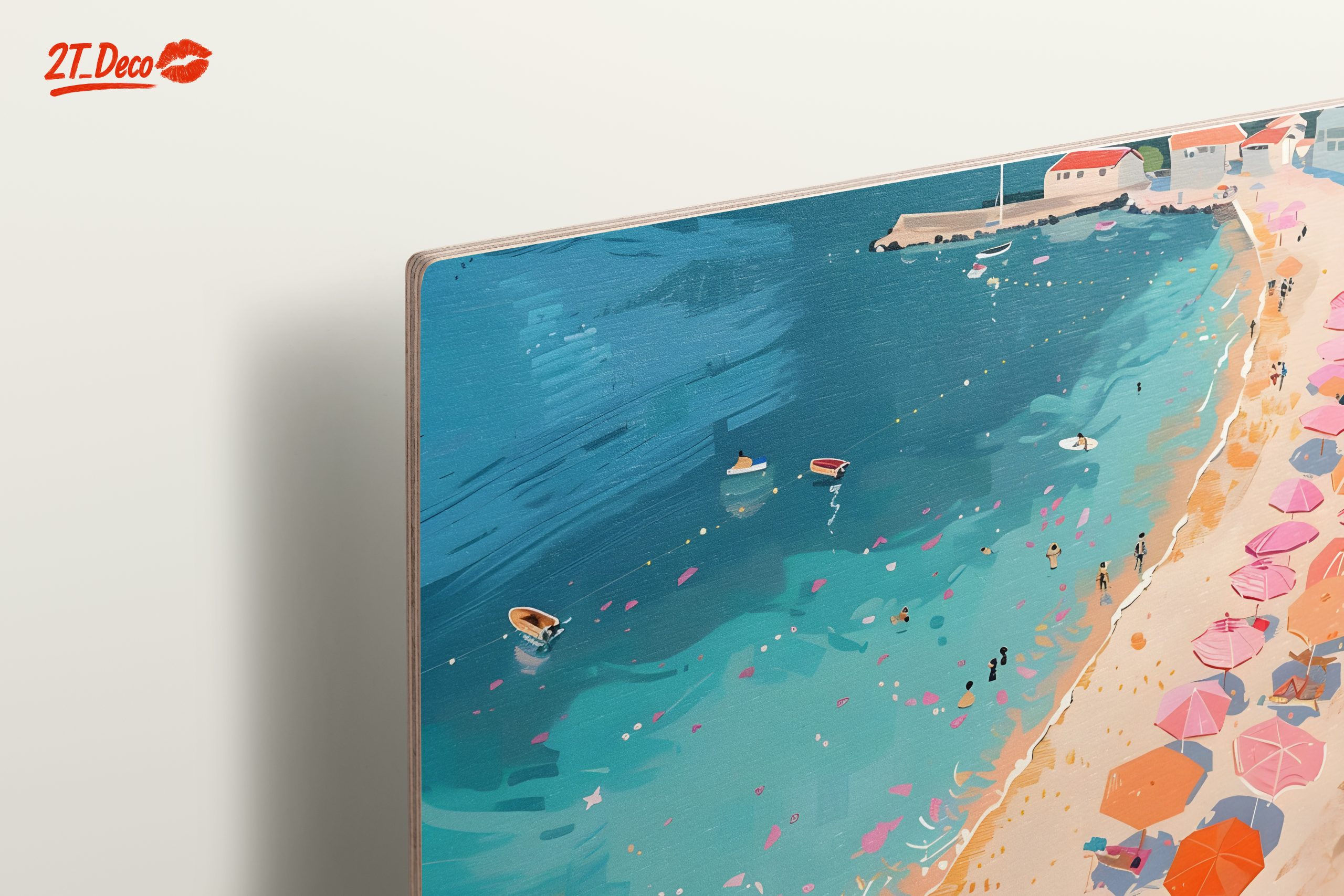 Vibrant Beach Scene with Colorful Umbrellas - Image 15