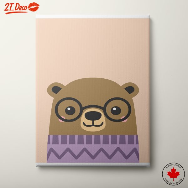 Cute Bear Illustration with Glasses
