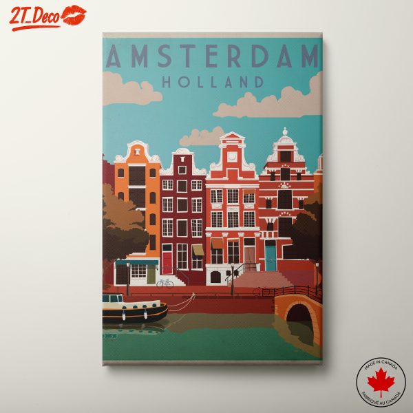 Stylized Amsterdam Cityscape Art