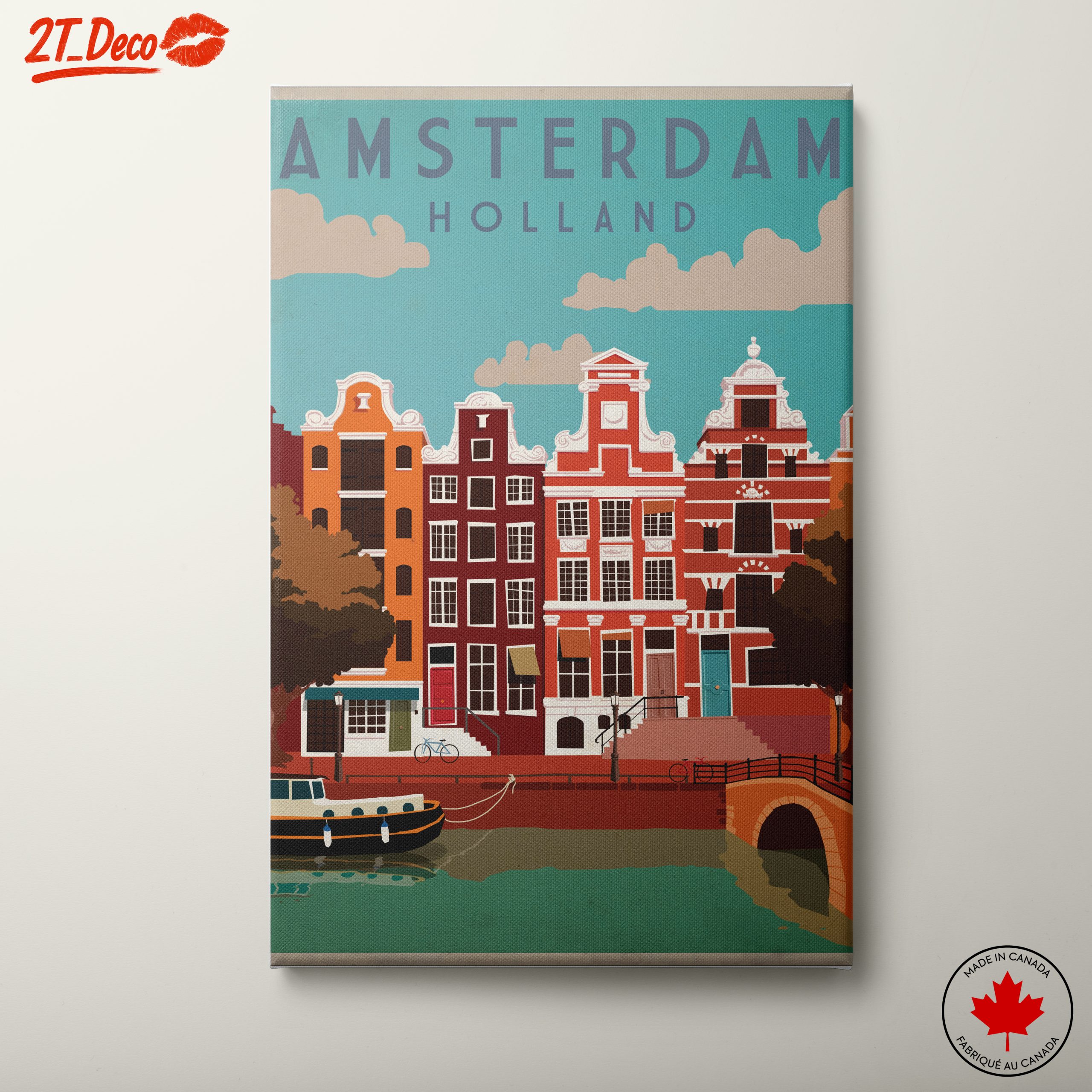 Stylized Amsterdam Cityscape Art