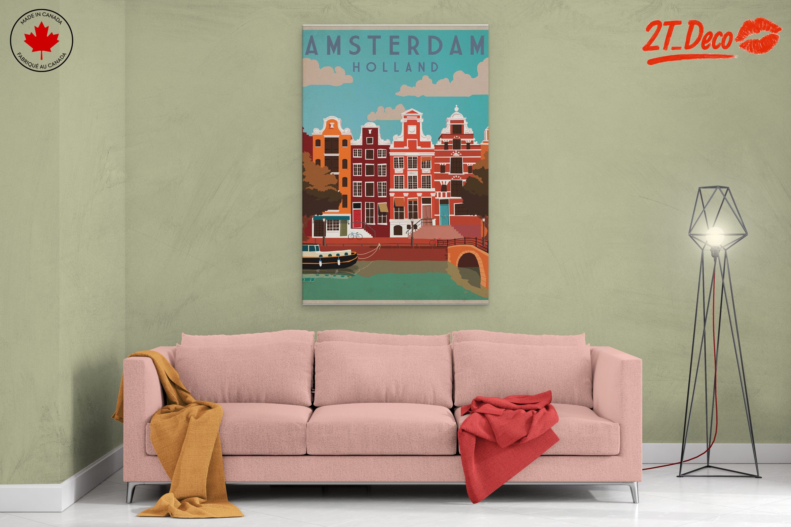 Stylized Amsterdam Cityscape Art - Image 2