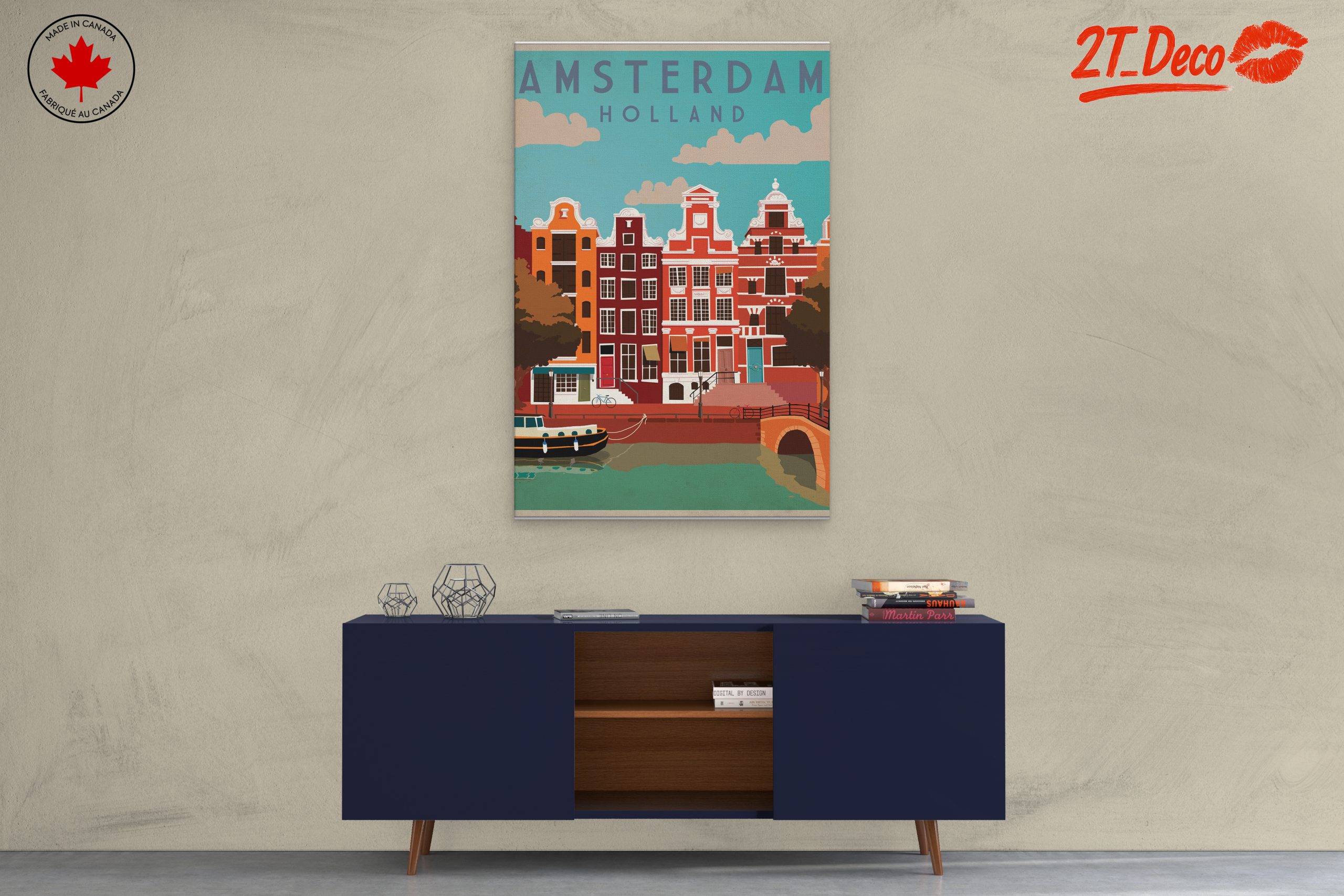 Stylized Amsterdam Cityscape Art - Image 3