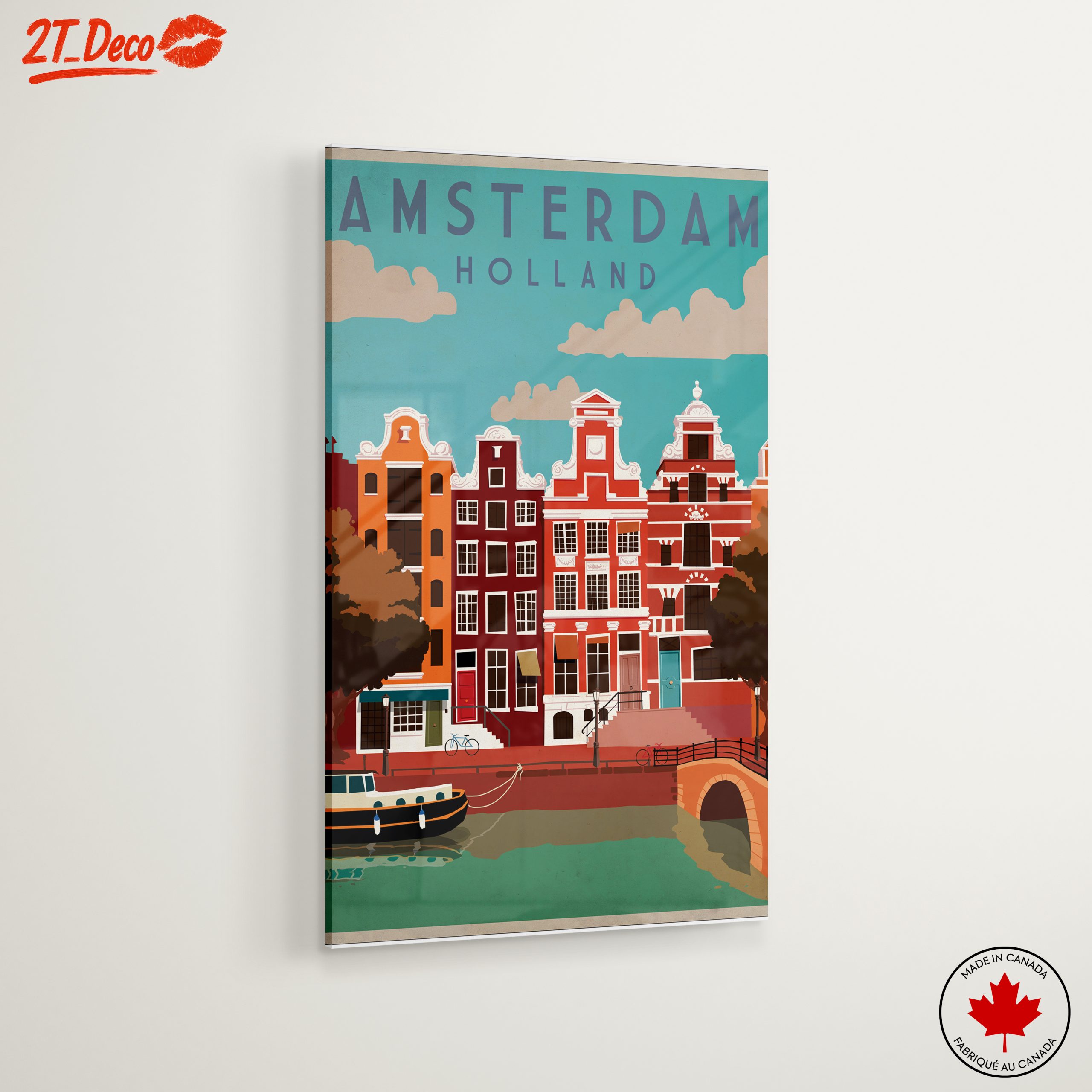 Stylized Amsterdam Cityscape Art - Image 6