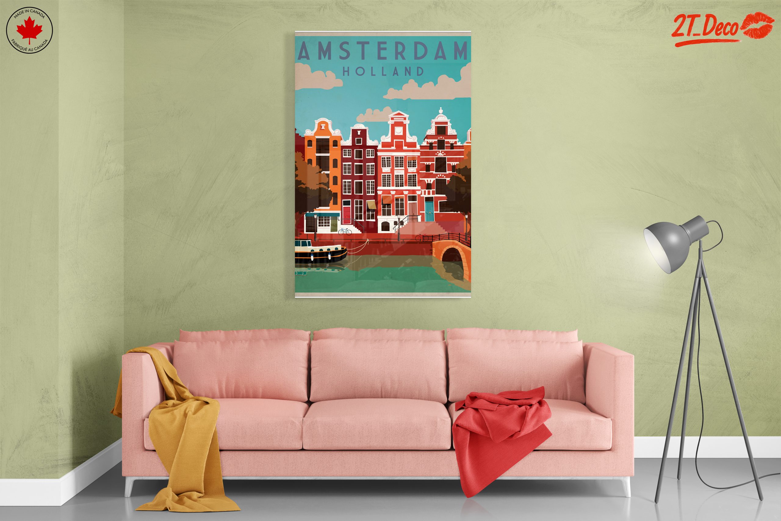 Stylized Amsterdam Cityscape Art - Image 7