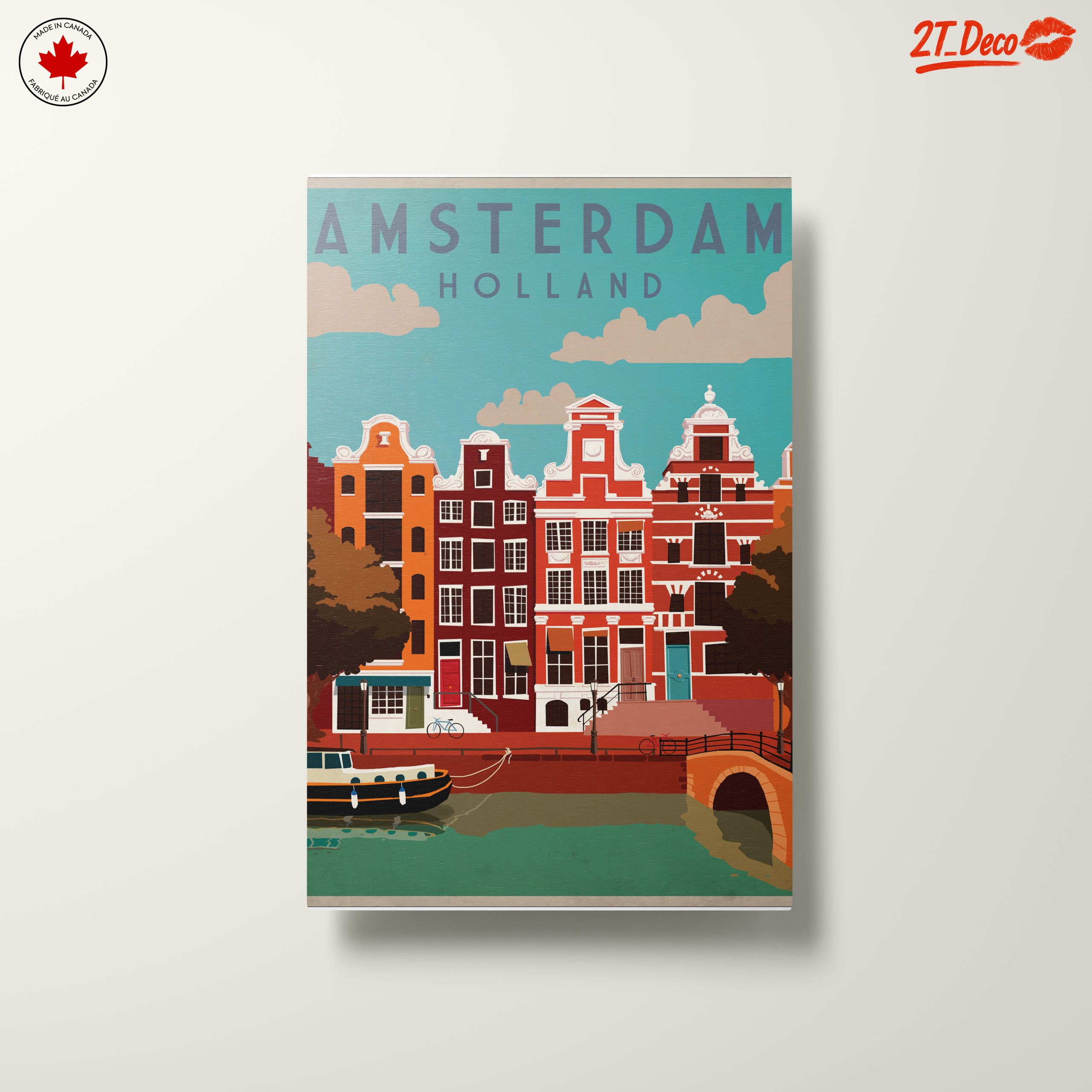 Stylized Amsterdam Cityscape Art - Image 10