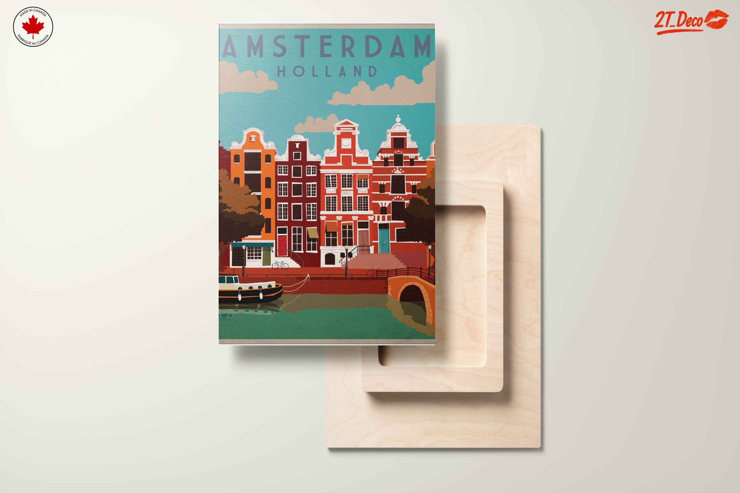 Stylized Amsterdam Cityscape Art - Image 11
