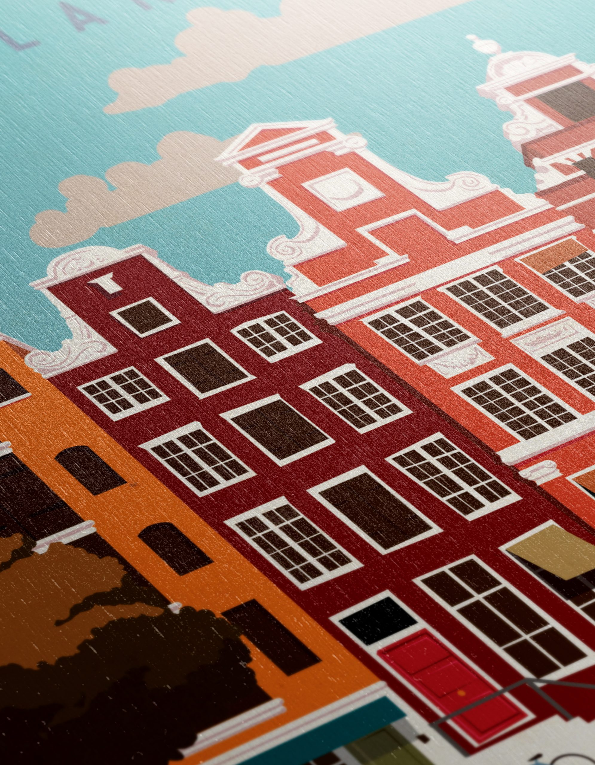 Stylized Amsterdam Cityscape Art - Image 12