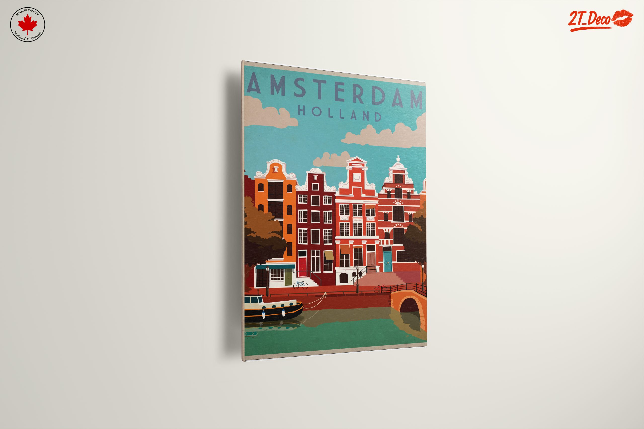 Stylized Amsterdam Cityscape Art - Image 13