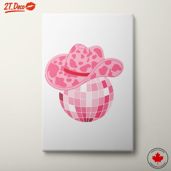 Whimsical Pink Cowboy Hat With Disco Ball