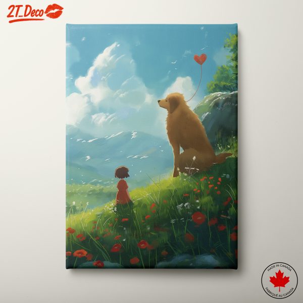 Whimsical Child and Dog Art