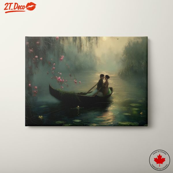 Romantic Couple in a Serene Boat Scene
