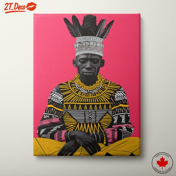 Vibrant Afro Art Portrait with Cultural Elements