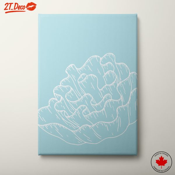 Stylized Coral Artwork in Soft Blue