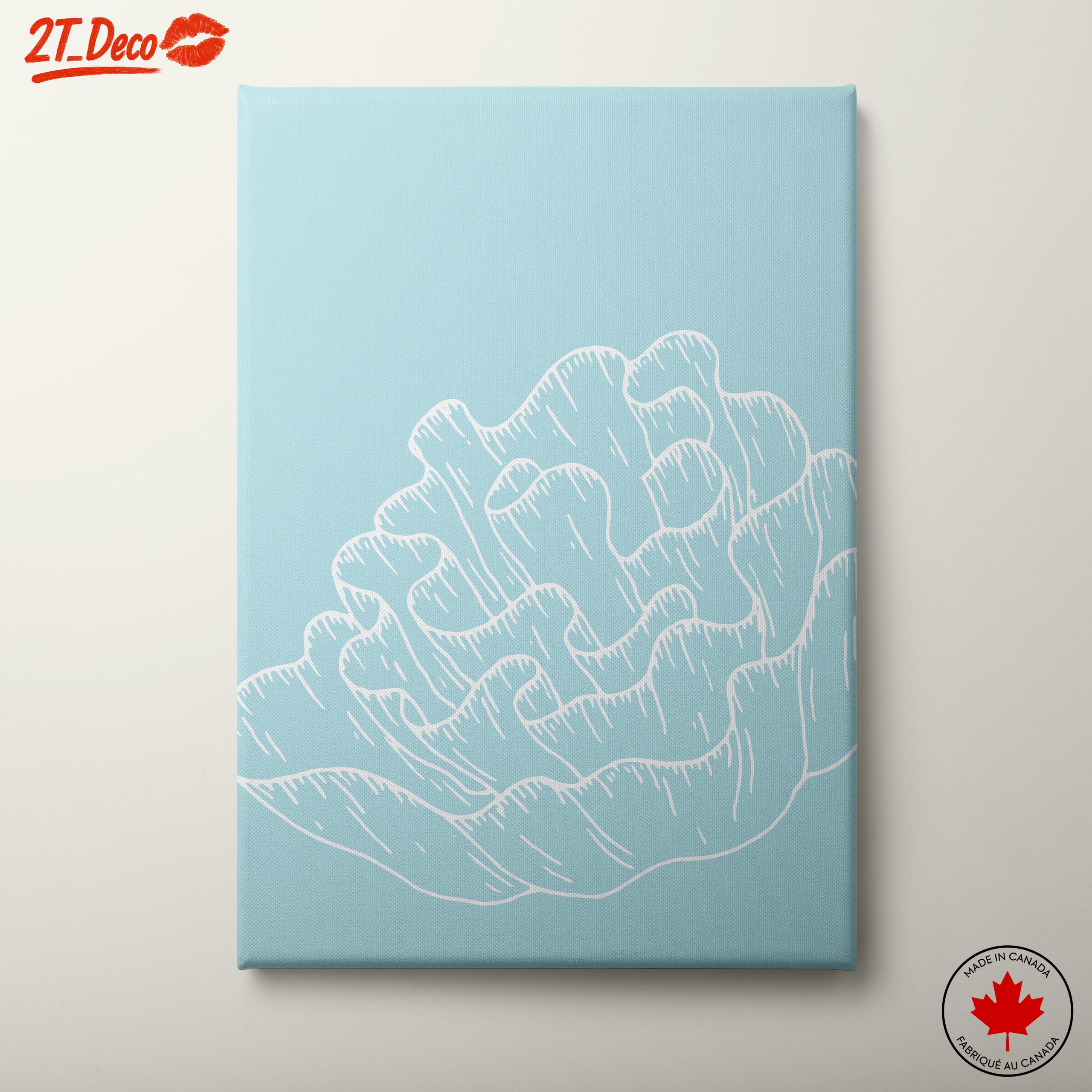 Stylized Coral Artwork in Soft Blue