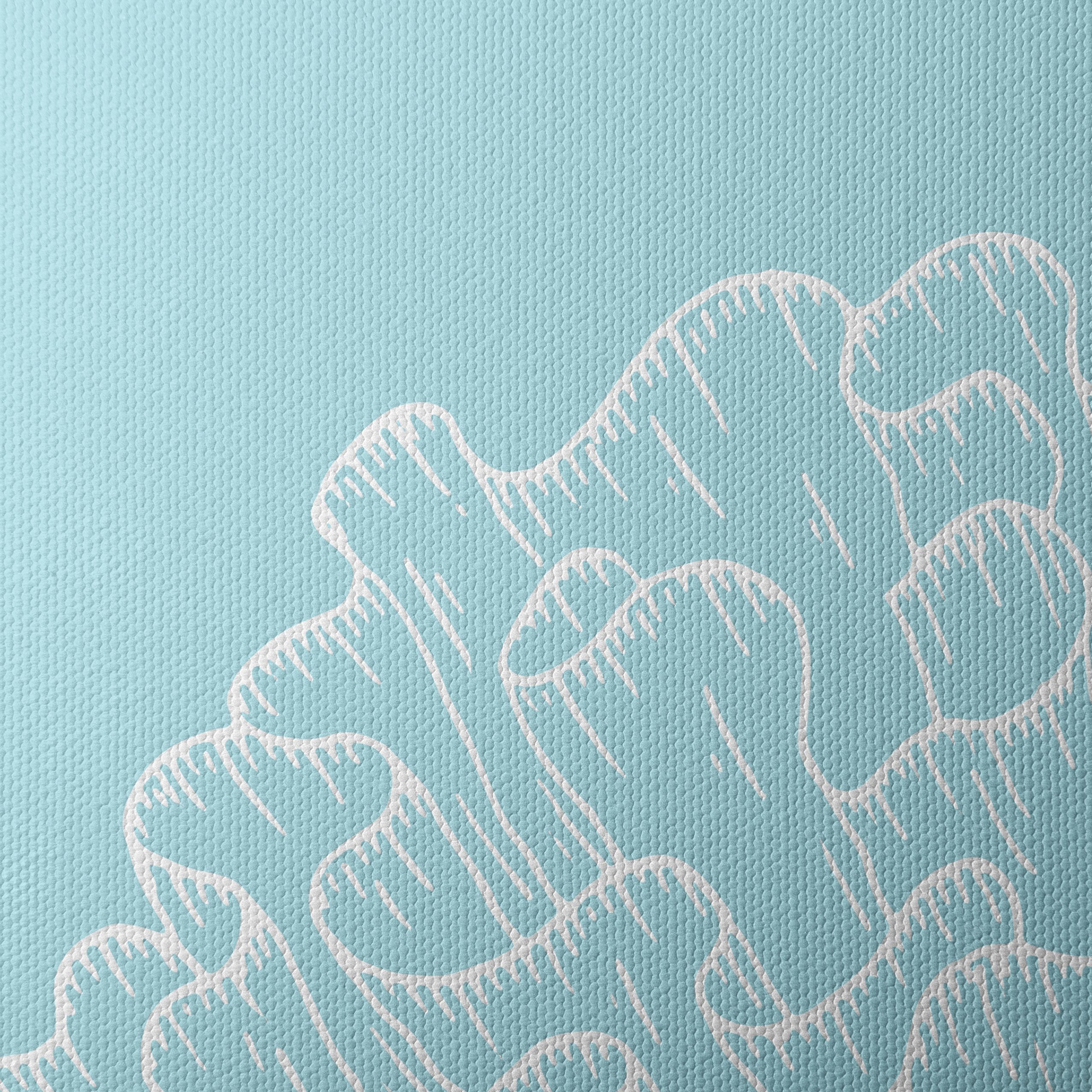 Stylized Coral Artwork in Soft Blue - Image 4