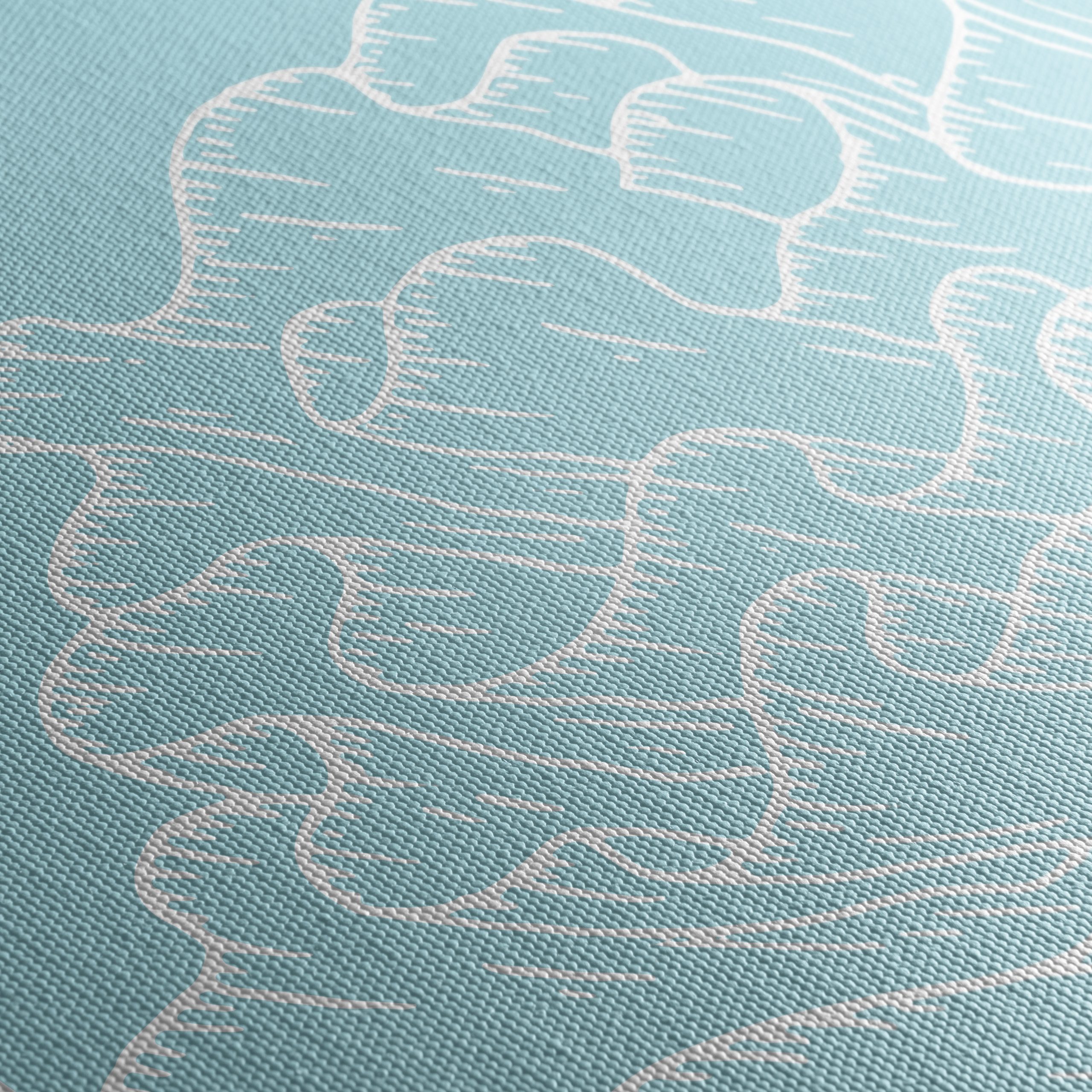 Stylized Coral Artwork in Soft Blue - Image 5