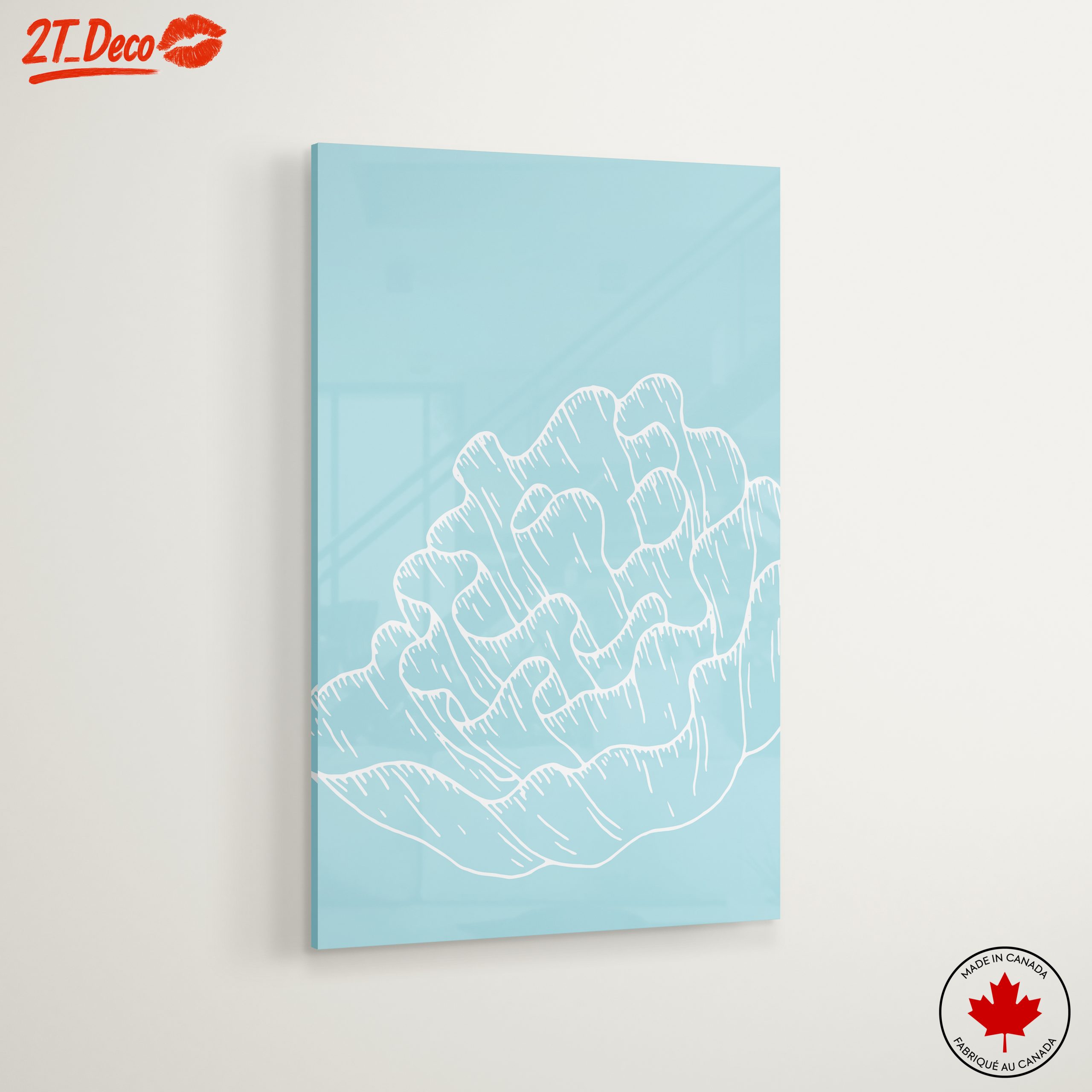 Stylized Coral Artwork in Soft Blue - Image 6