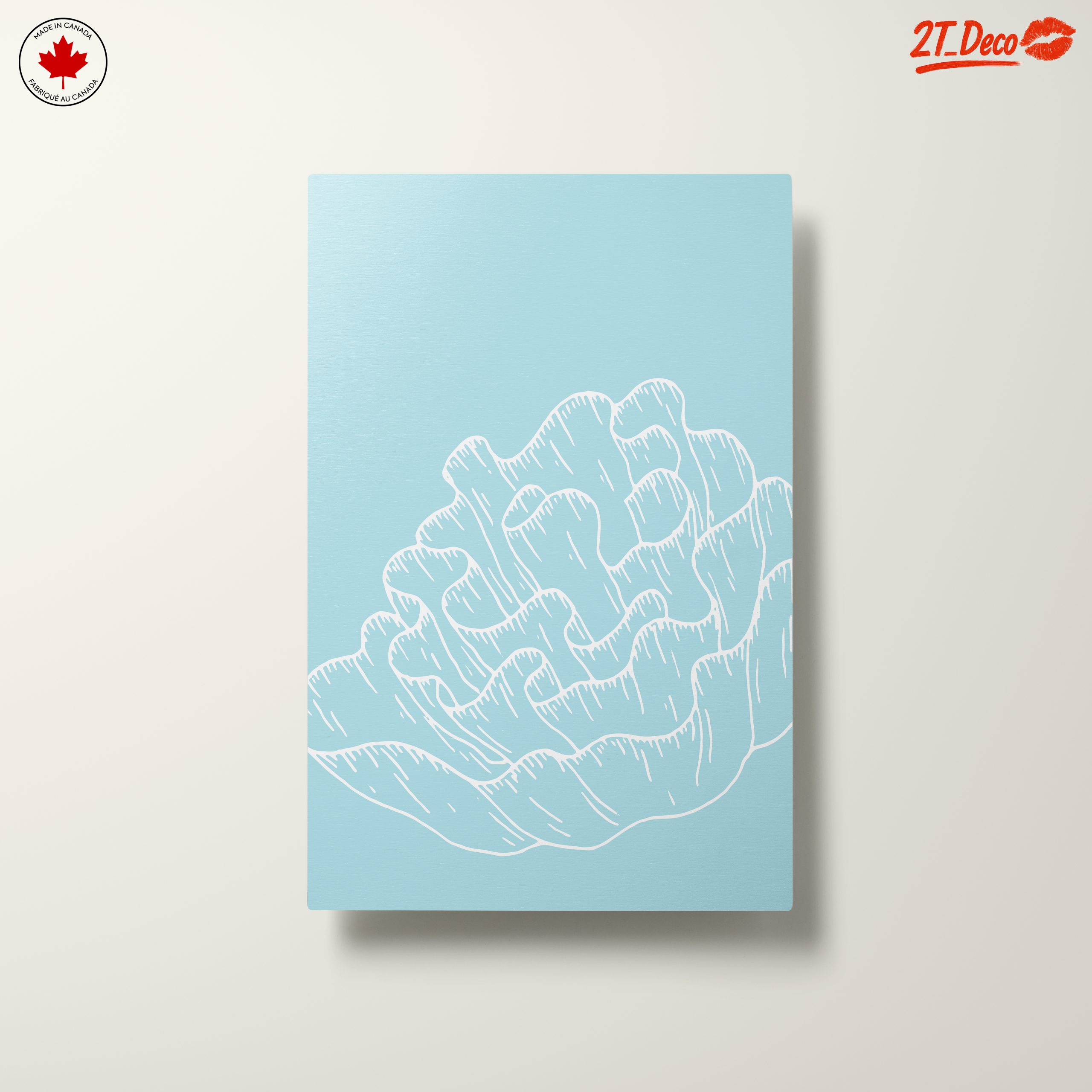 Stylized Coral Artwork in Soft Blue - Image 10