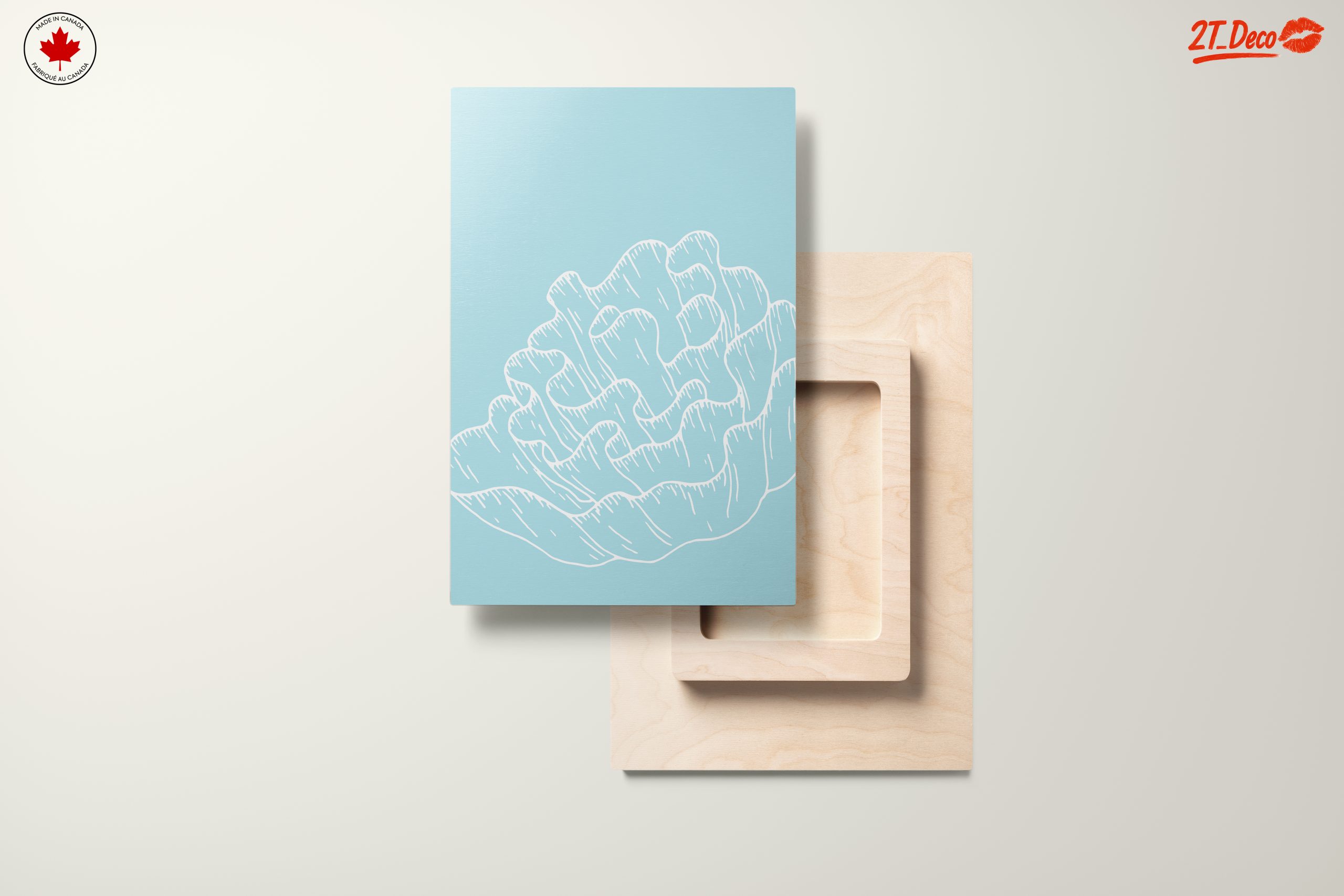 Stylized Coral Artwork in Soft Blue - Image 11
