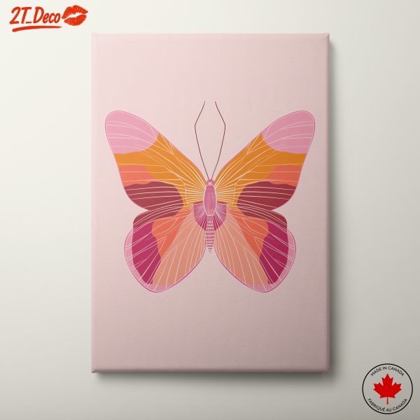Stylized Butterfly Artwork in Vibrant Colors