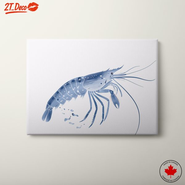Stylized Shrimp in Abstract Marine Art