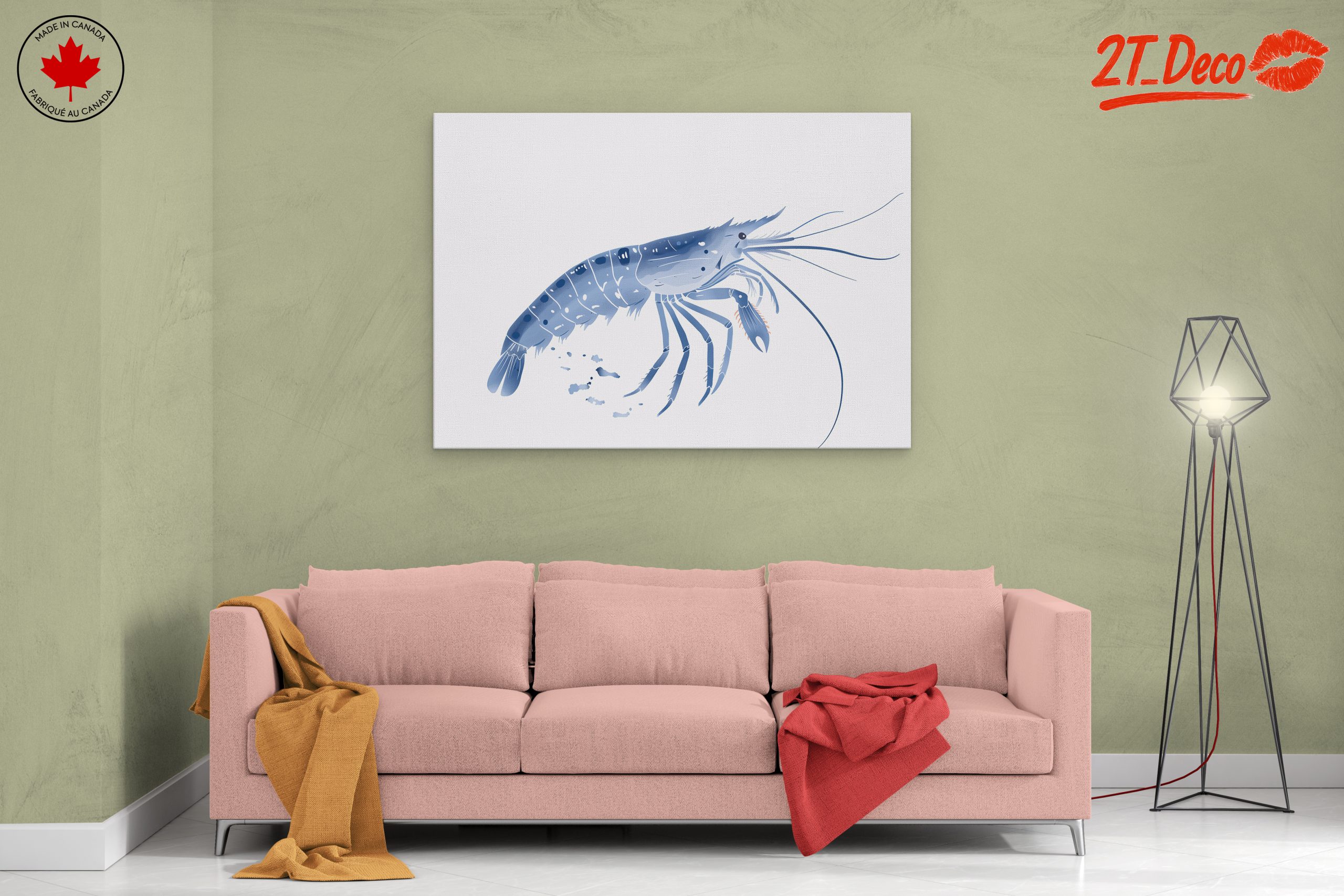 Stylized Shrimp in Abstract Marine Art - Image 2