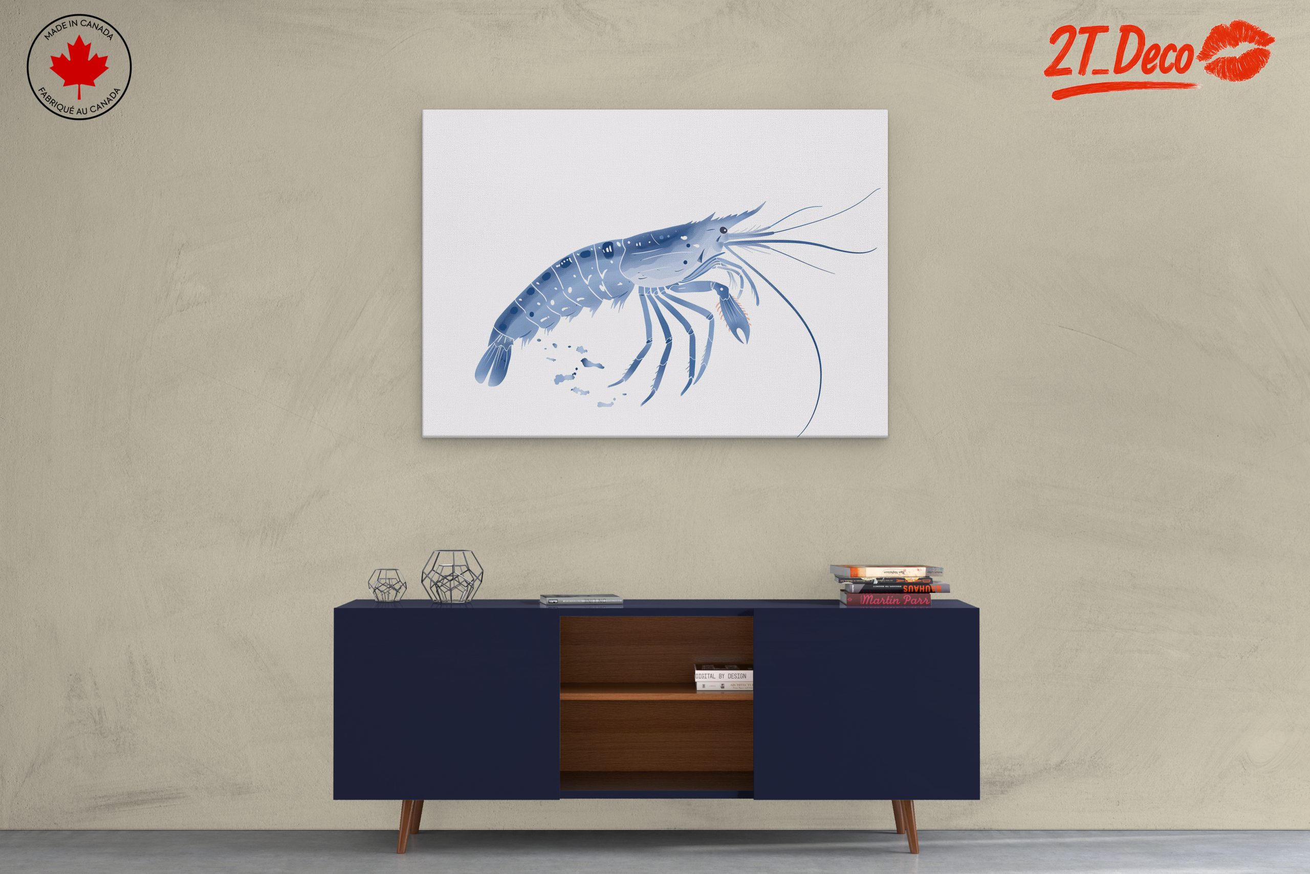 Stylized Shrimp in Abstract Marine Art - Image 3