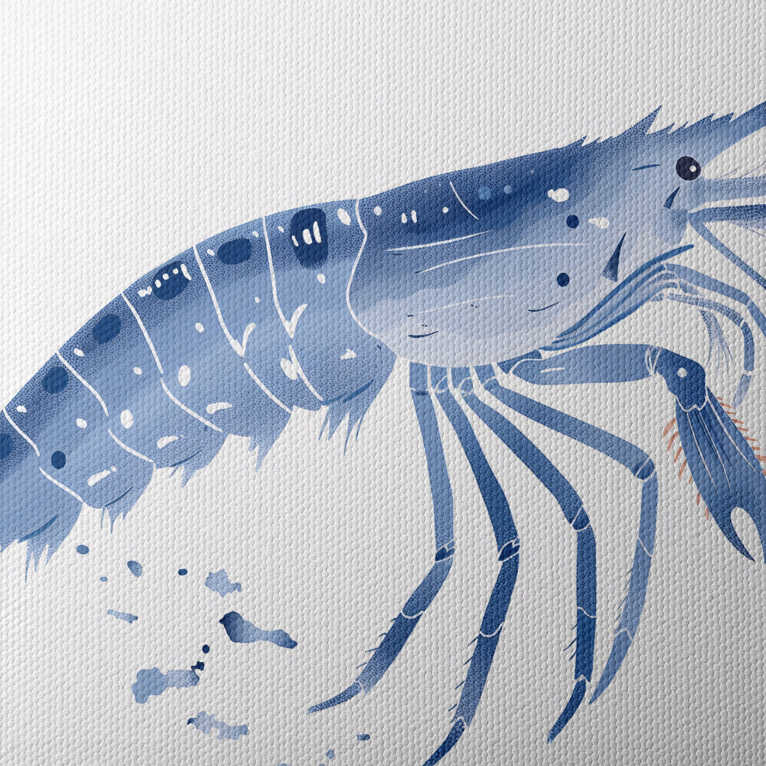 Stylized Shrimp in Abstract Marine Art - Image 4