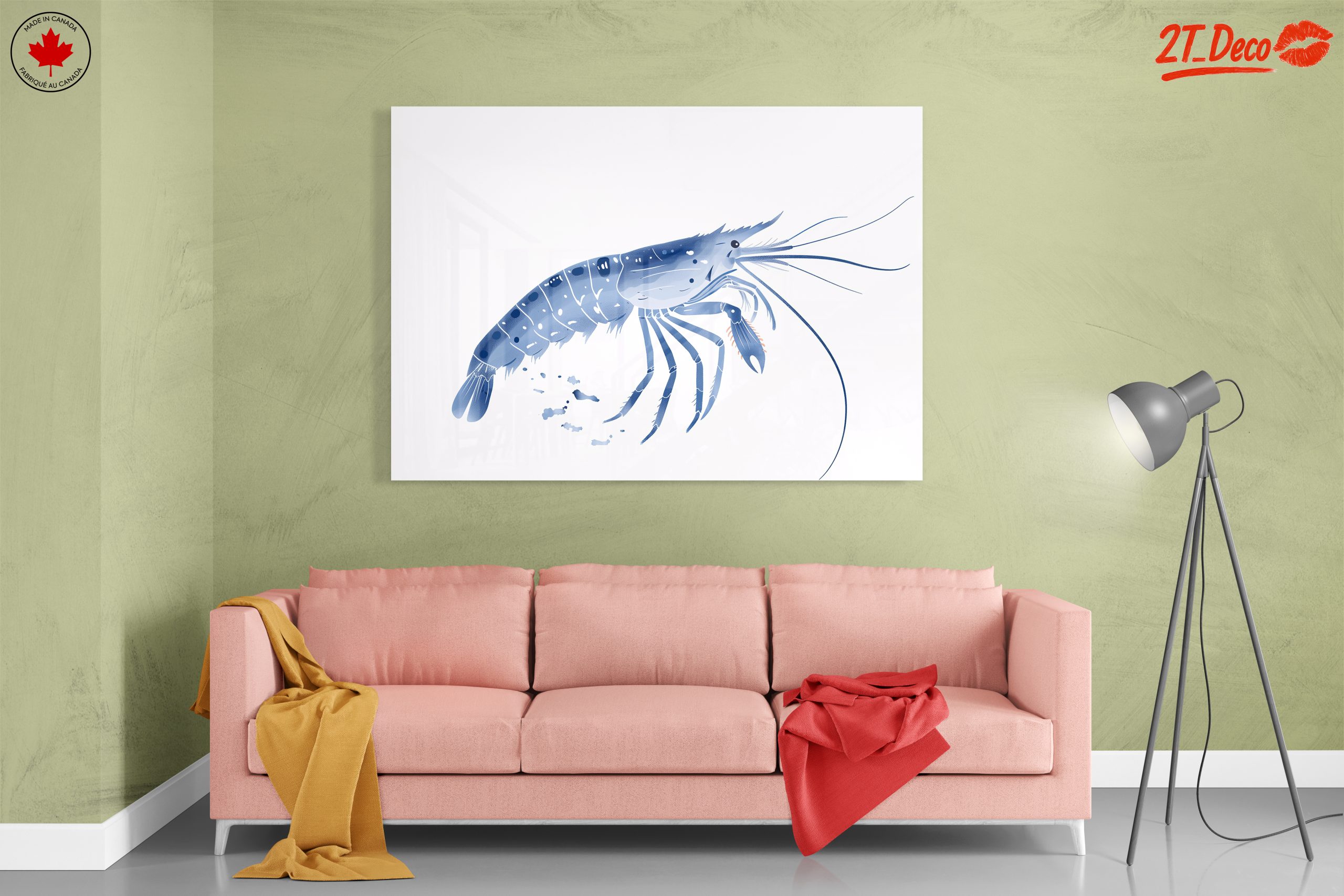 Stylized Shrimp in Abstract Marine Art - Image 7