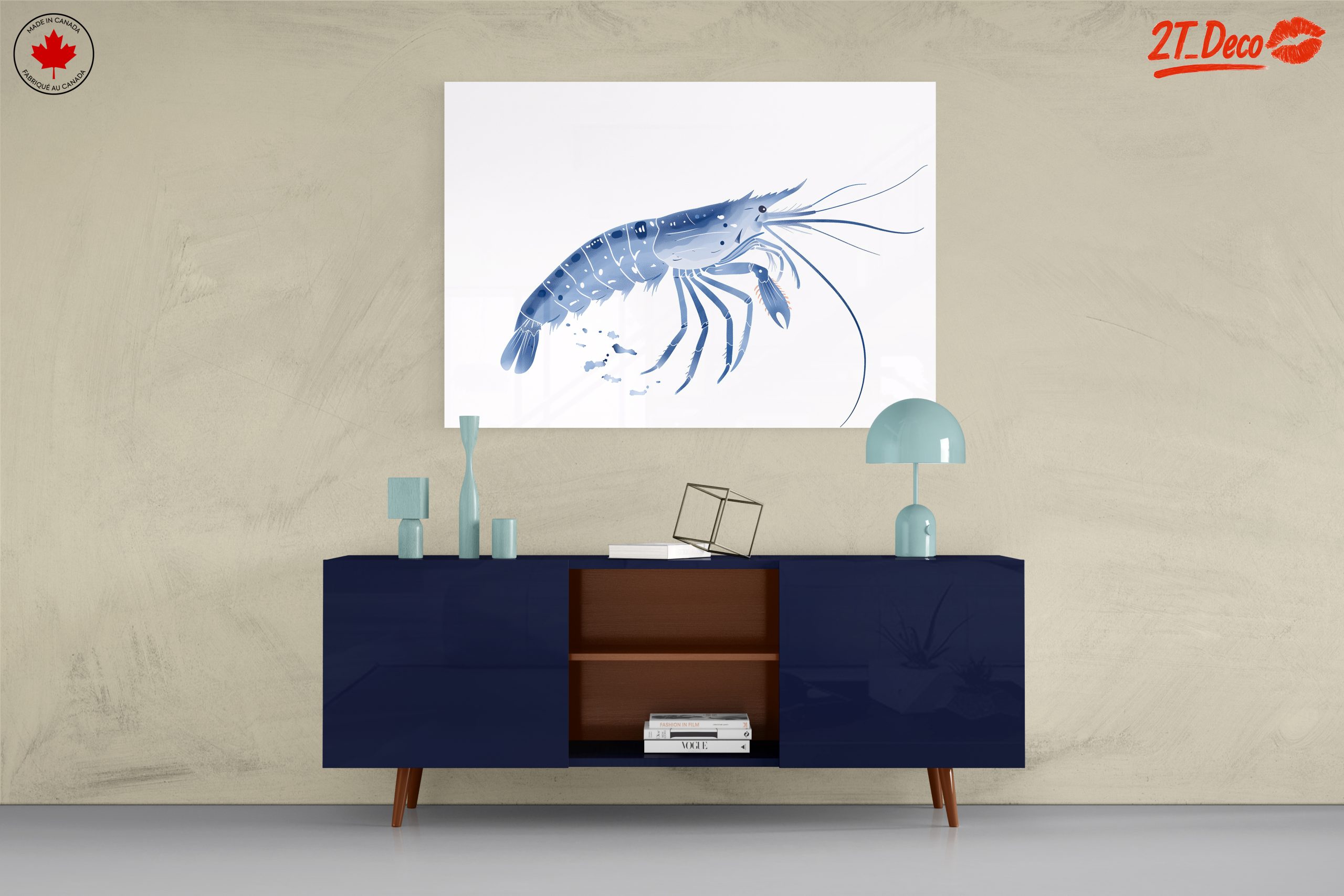 Stylized Shrimp in Abstract Marine Art - Image 8