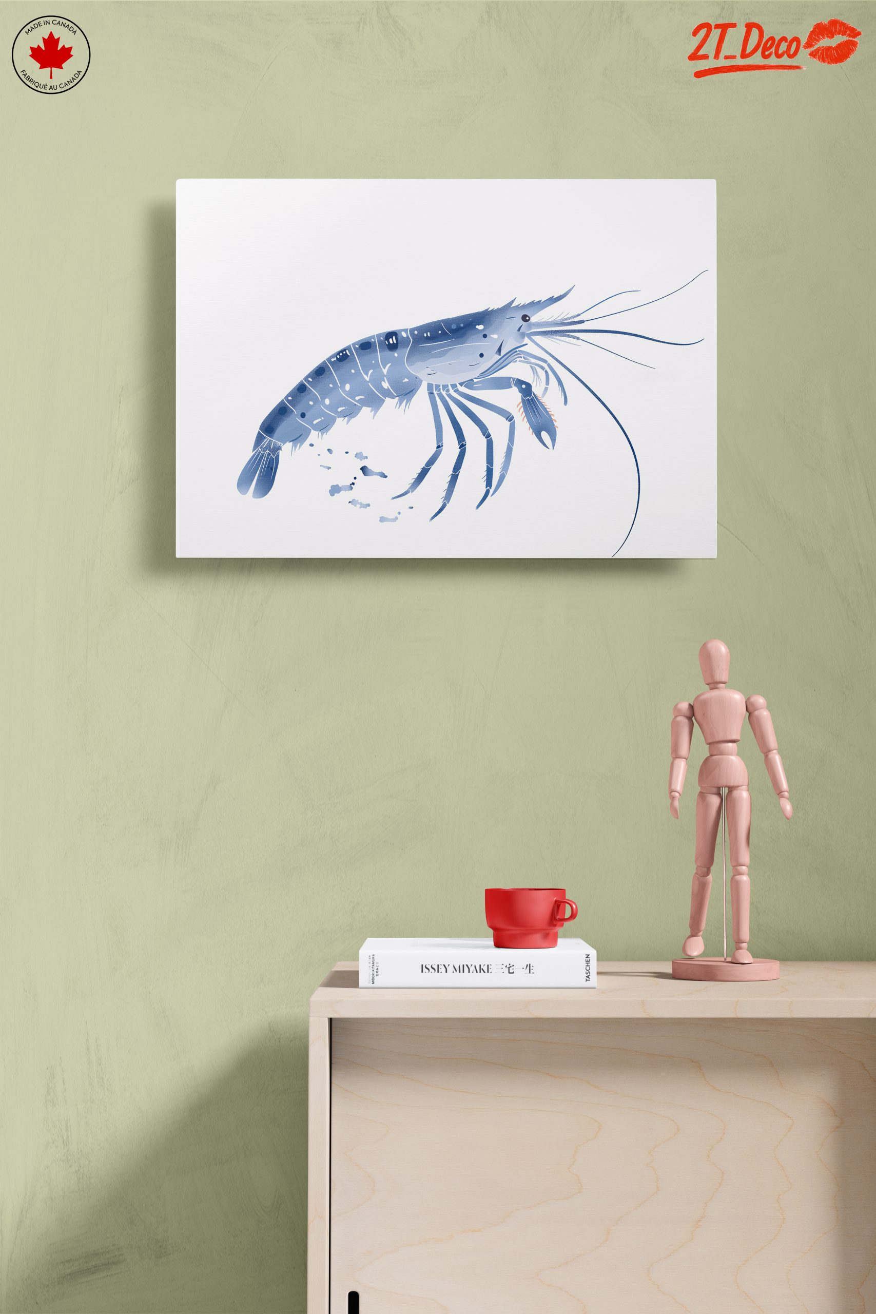 Stylized Shrimp in Abstract Marine Art - Image 14