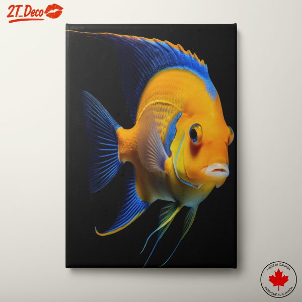 Vibrant Fish with Blue and Yellow Design