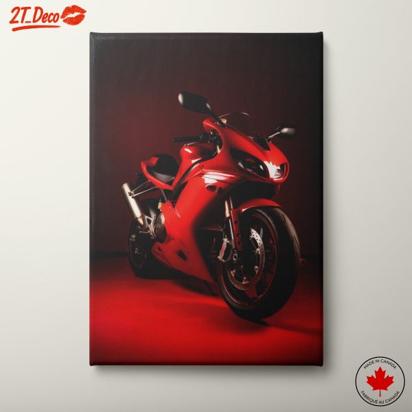 Sleek Red Motorcycle Art