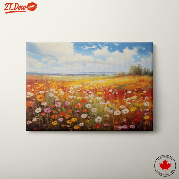 Vibrant Flower Field Landscape Art
