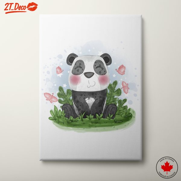 Cute Panda Surrounded by Butterflies