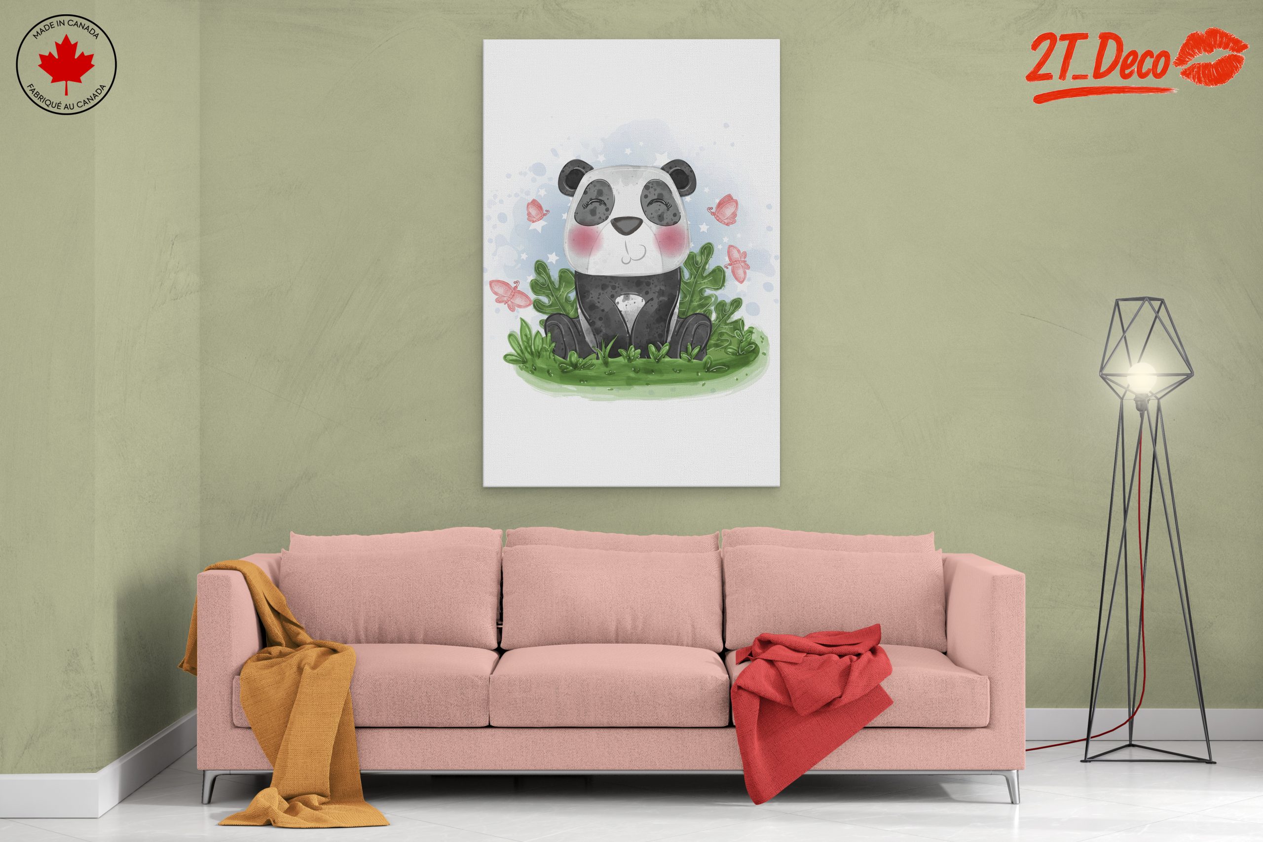 Cute Panda Surrounded by Butterflies - Image 2