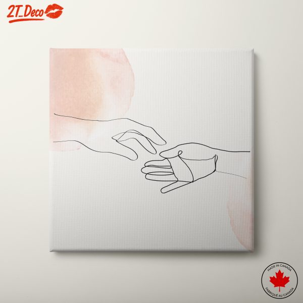 Minimalist Hands Connection Art