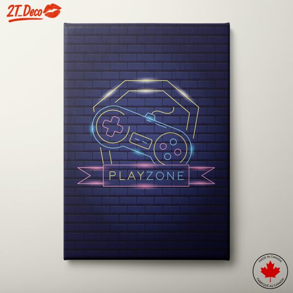 Neon Video Game Controller Art