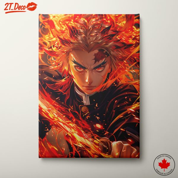 Demon Slayer Character in Fiery Action