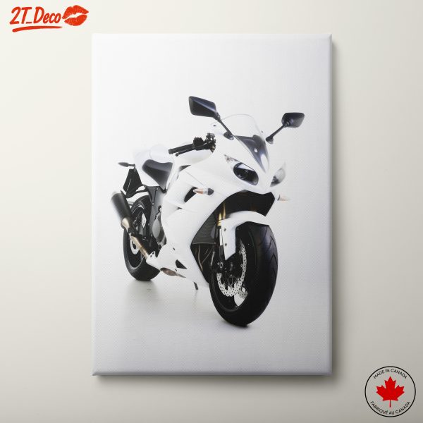 Sleek White Motorcycle Art